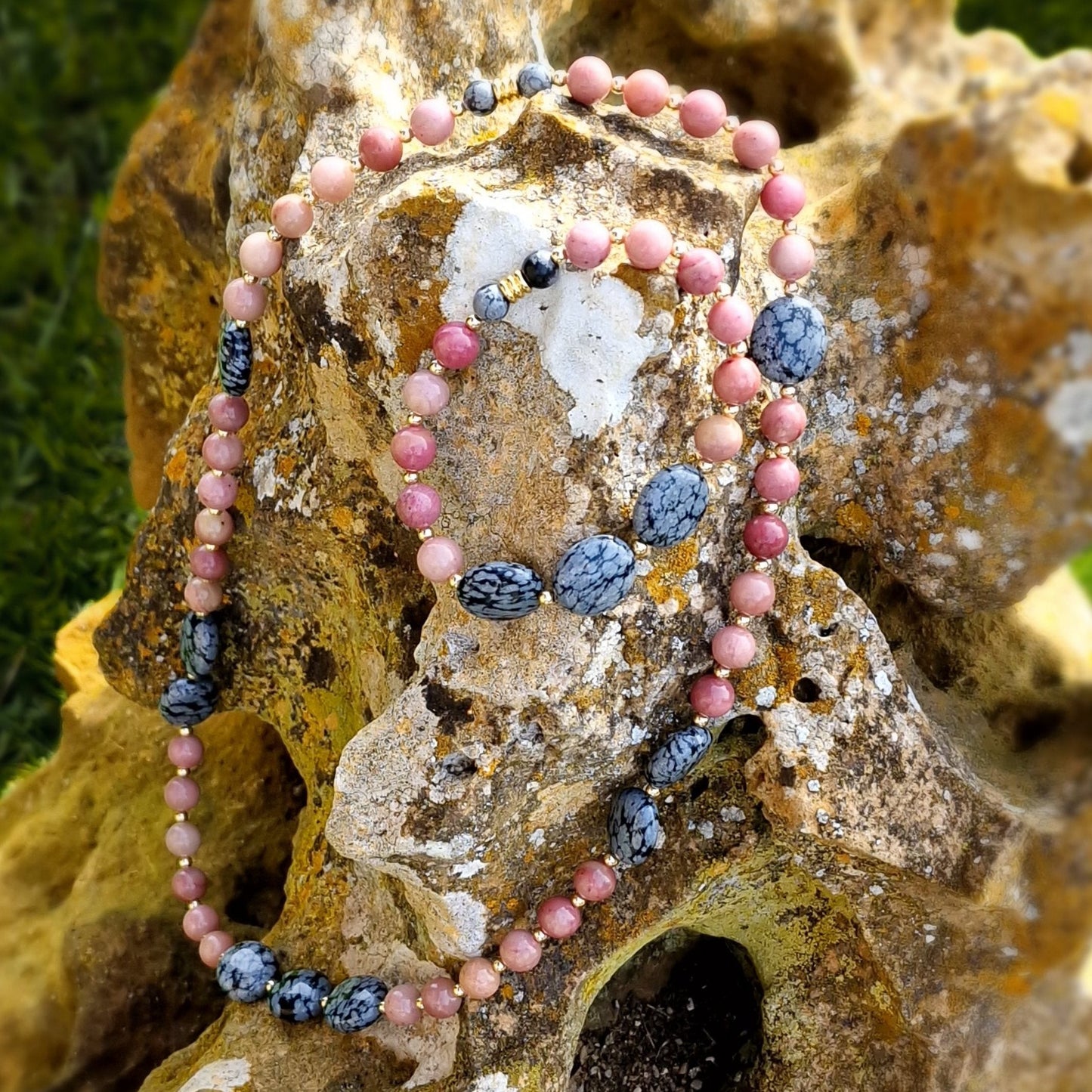 Pulsera Cohérence® - Rodonita, Lapislázuli, Oro