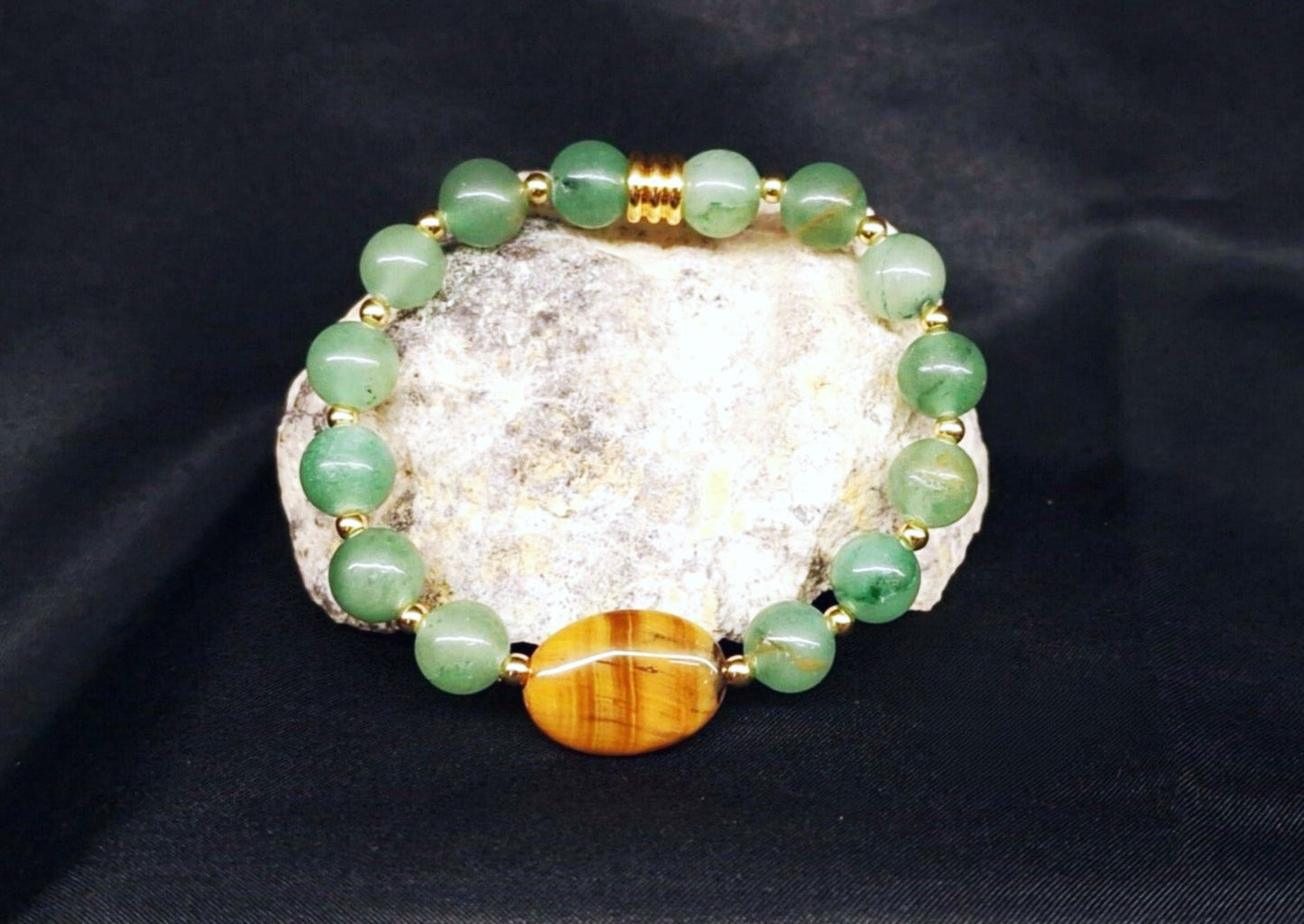 Bracelet de Cohérence® - Aventurine, Or, Oeil de tigre