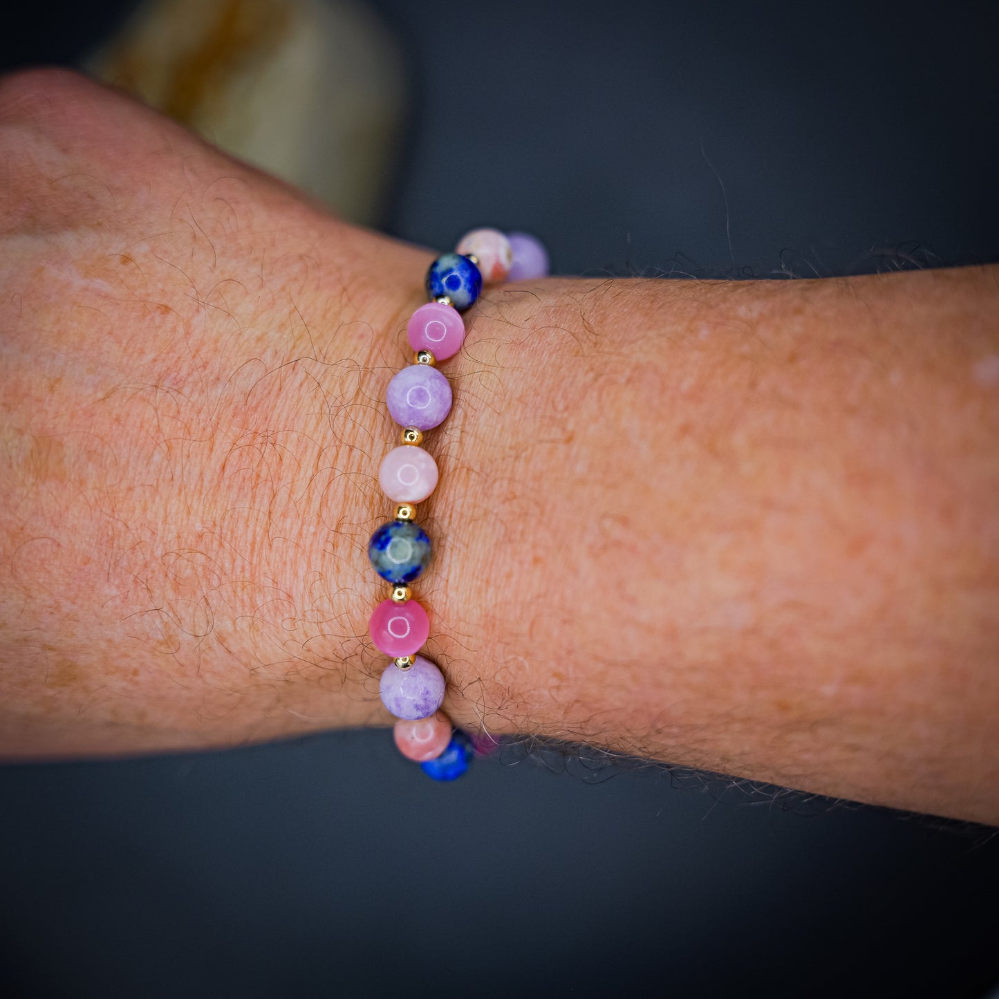 Bracelet de Cohérence® - kunzite, oeil de chat, sodalite, perle or rempli 14K