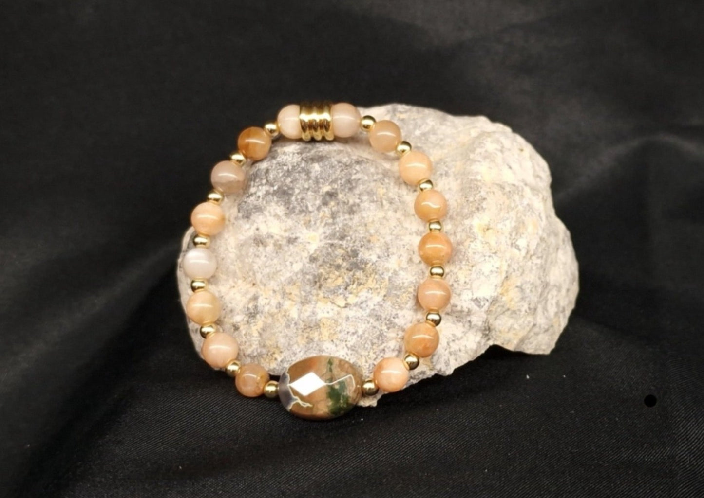 Bracelet de Cohérence® Enfants - Pierres de soleil, Or, Unakite