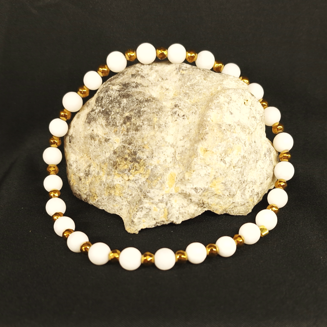 Bracelet de pied de Cohérence® - Hématite, Jade