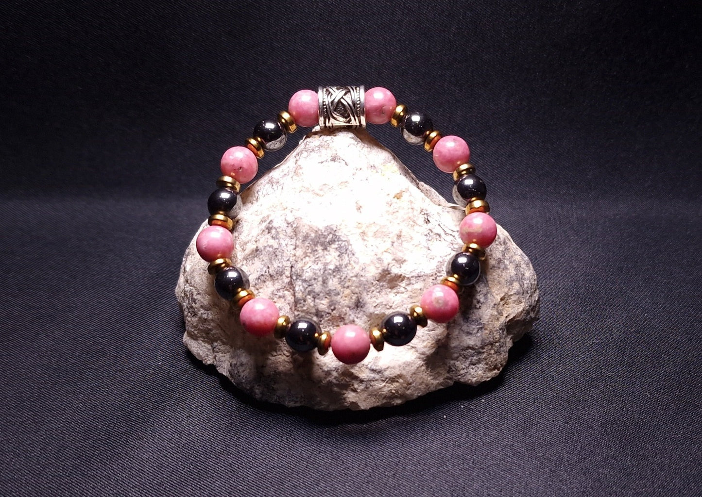 Bracelet de Cohérence® Enfants - Rhodonite, Hématite, Hématite dorée