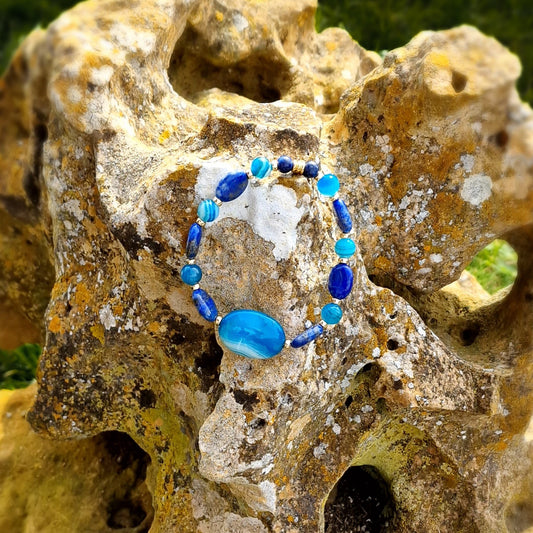 Cohérence® Bracelet - Rhodonite, Lapis-Lazuli, Gold 