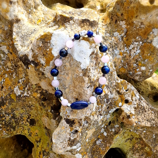 Cohérence® Bracelet - Rhodonite, Lapis-Lazuli, Gold 