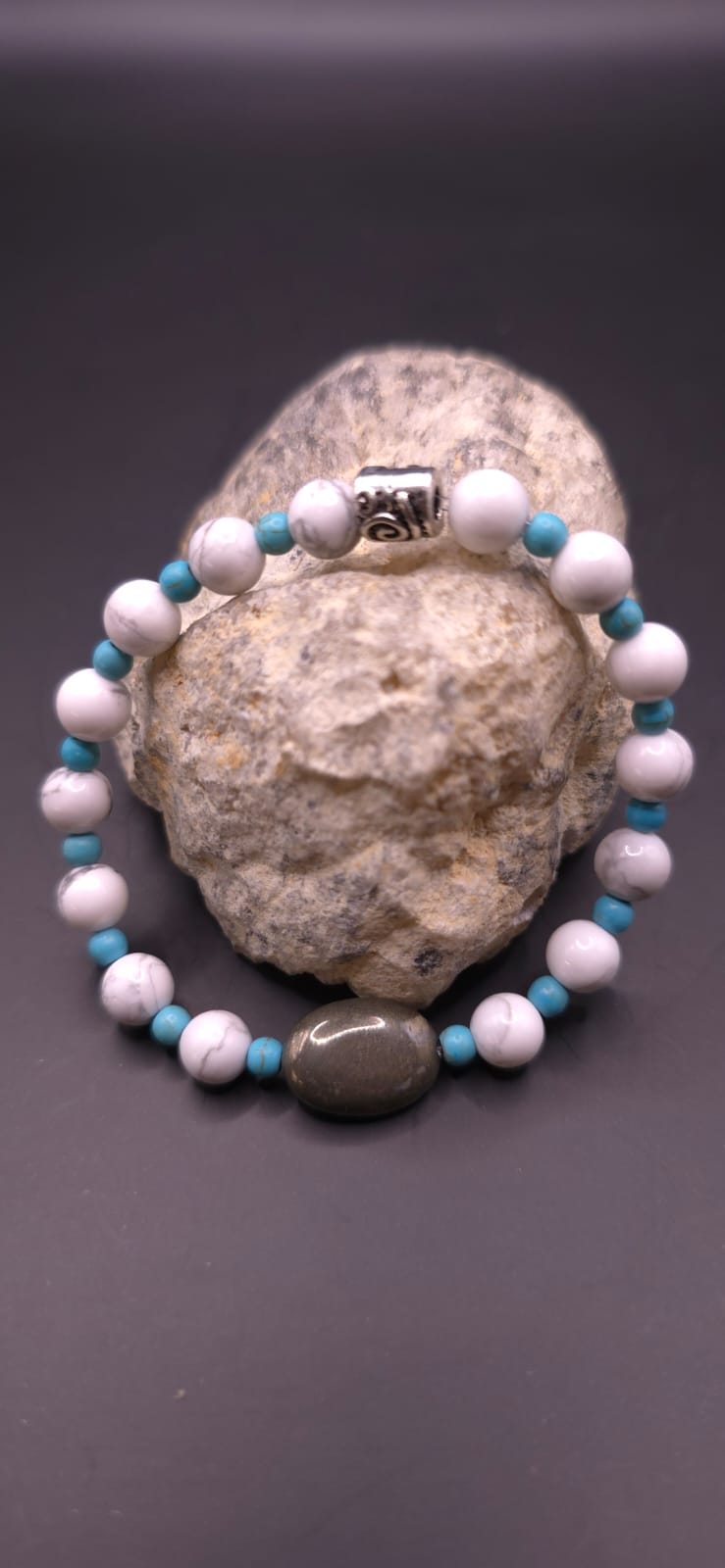 Bracelet de Cohérence® Enfants - Pyrite, Howlite, Turquoise