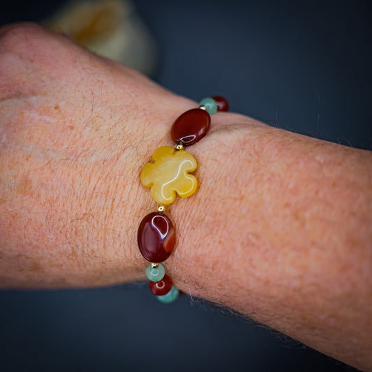 Cohérence® Bracelet - Rhodonite, Lapis-Lazuli, Gold 