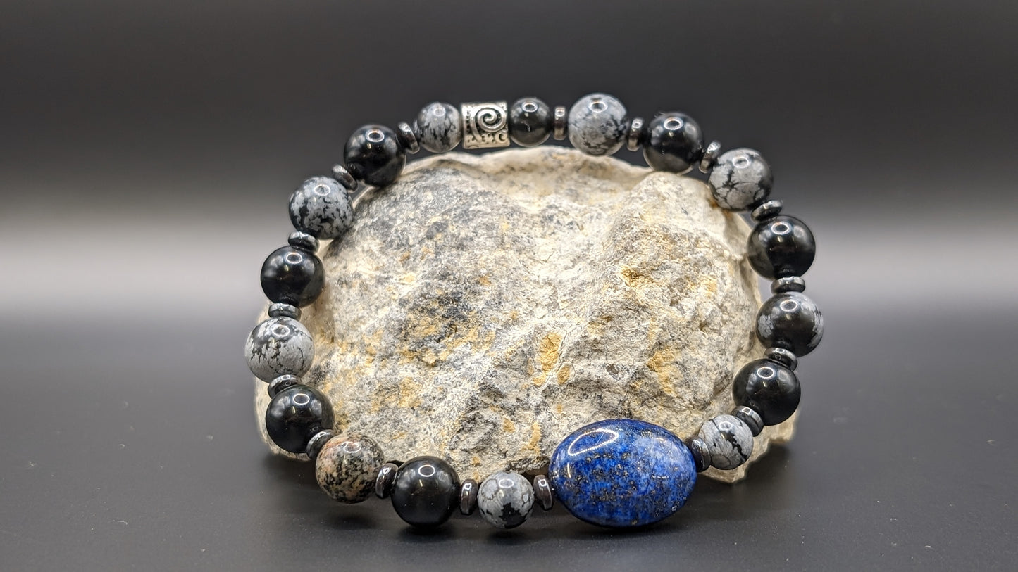 Coherence Bracelet® - Lapis Lazuli, Obsidian, Snowflake Obsidian, Hematite 