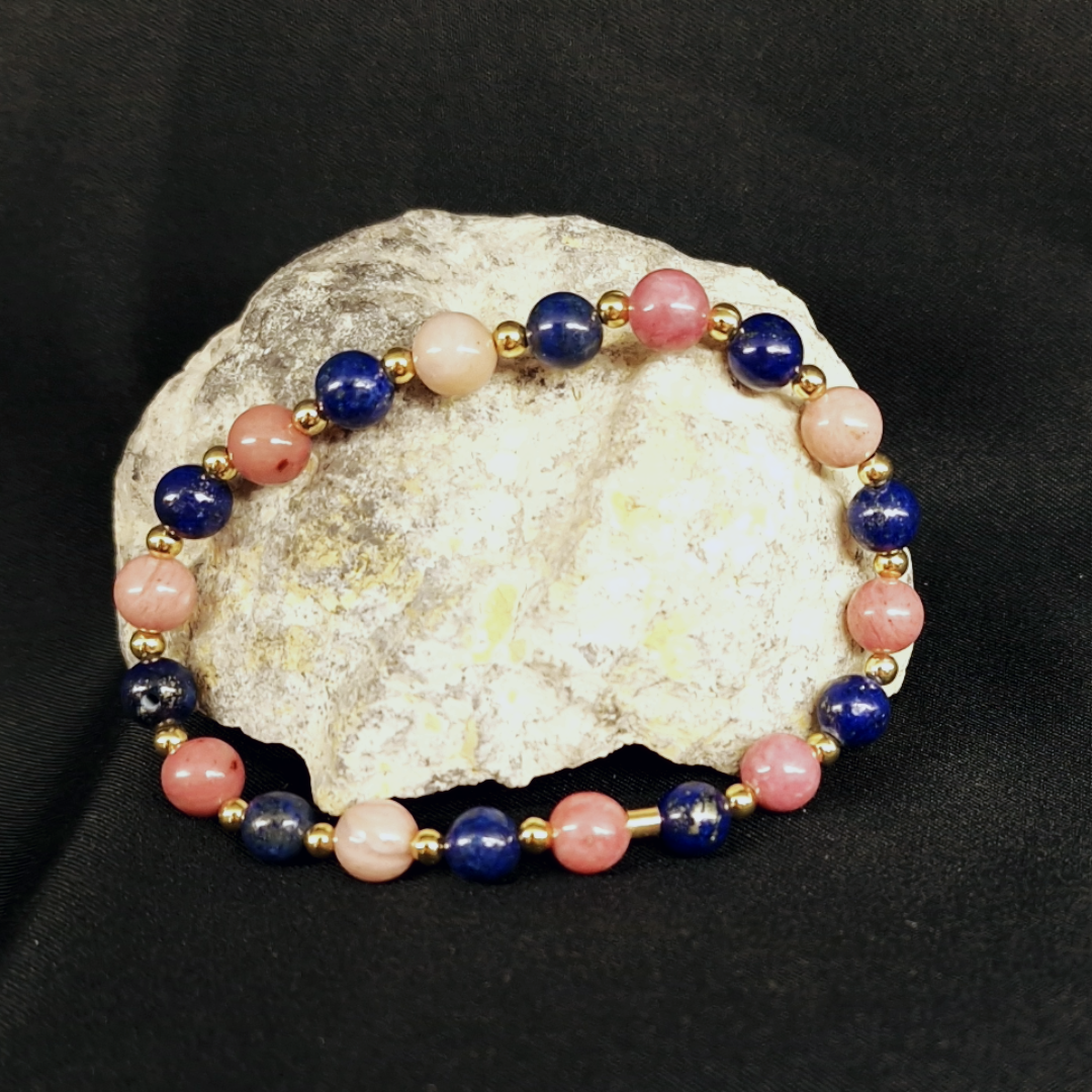 Cohérence® Bracelet - Rhodonite, Lapis-Lazuli, Gold 